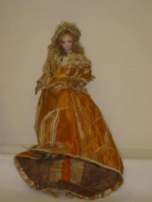 Appraisal: A fashion doll possibly French bisque swivel shoulder head with