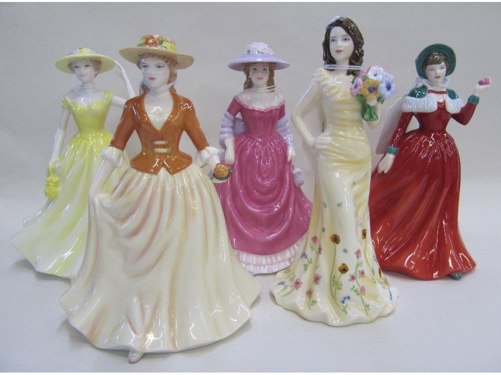 Appraisal: Five Royal Doulton figures to include Georgia HN Summer Breezes