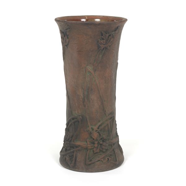 Appraisal: ART NOUVEAU UMBRELLA STAND x Art Nouveau earthenware umbrella stand