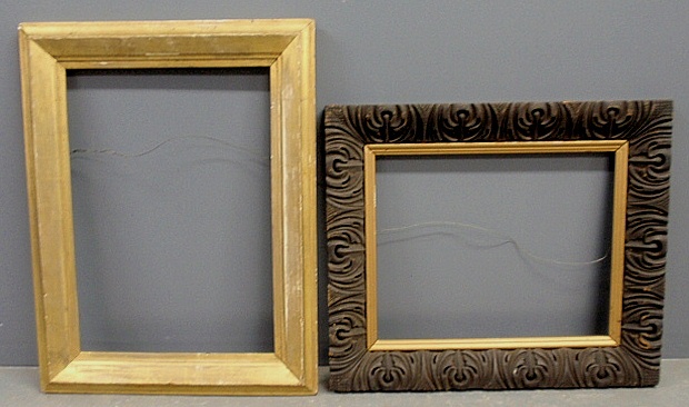 Appraisal: - Two th c carved frames largest x -