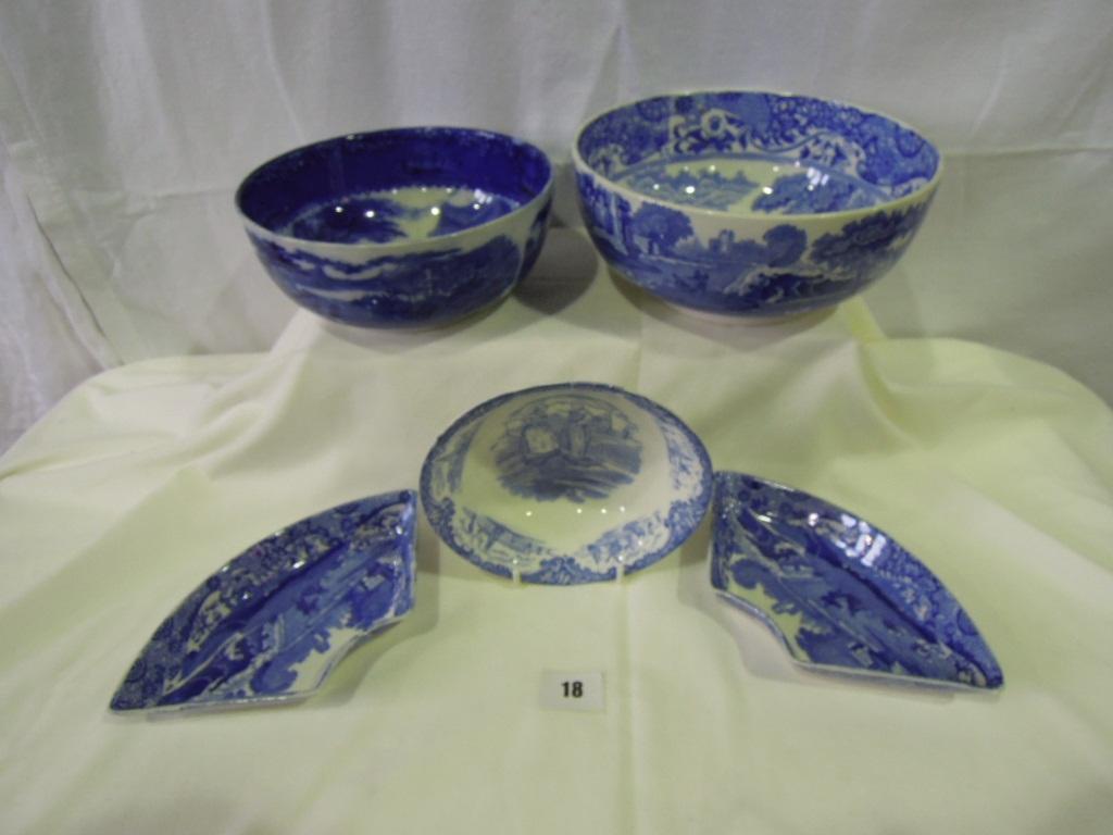 Appraisal: A collection of blue and white printed wares comprising a