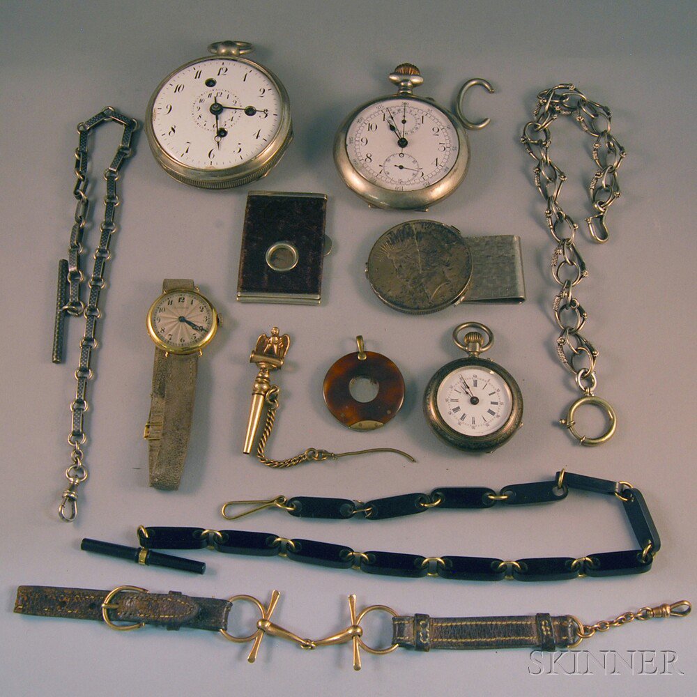 Appraisal: Small Group of Jewelry and Accessories three pocket watches one