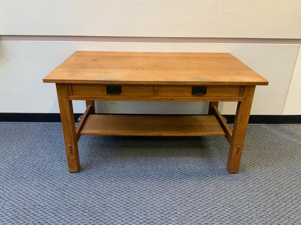 Appraisal: L AND J G STICKLEY OAK DESK X X IN