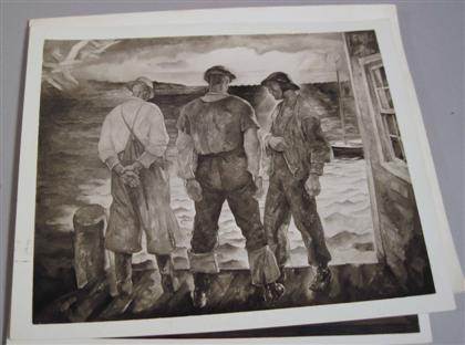 Appraisal: pieces Wyeth N C Orig photographs signed Photos of paintings