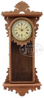 Appraisal: WELCH COMPANY WALL REGULATOR SIMPLE CALENDAR CLOCK LAST QUARTER OF