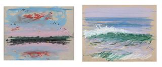 Appraisal: Paul Resika Two works ''Horse Leech Pond'' and crashing waves