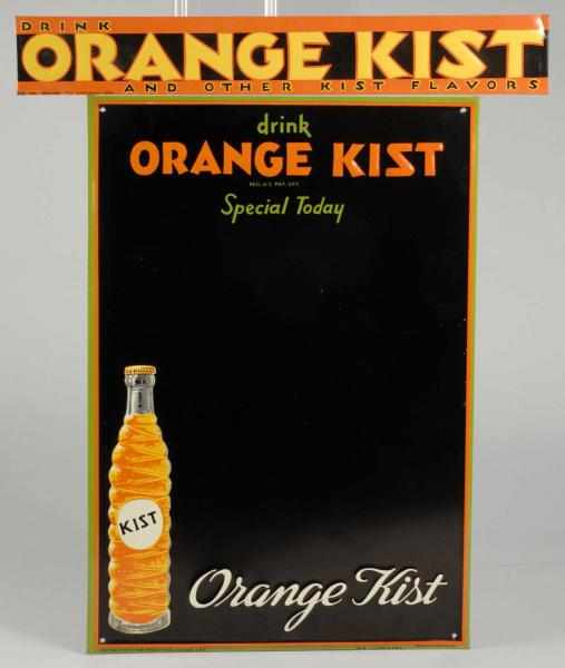 Appraisal: Embossed Tin Orange Kist Menu Board Strip Sign Description s