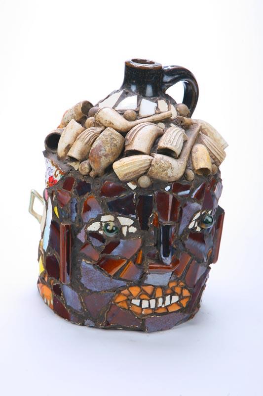 Appraisal: MEMORY JUG American th century Interesting treatment of broken pottery