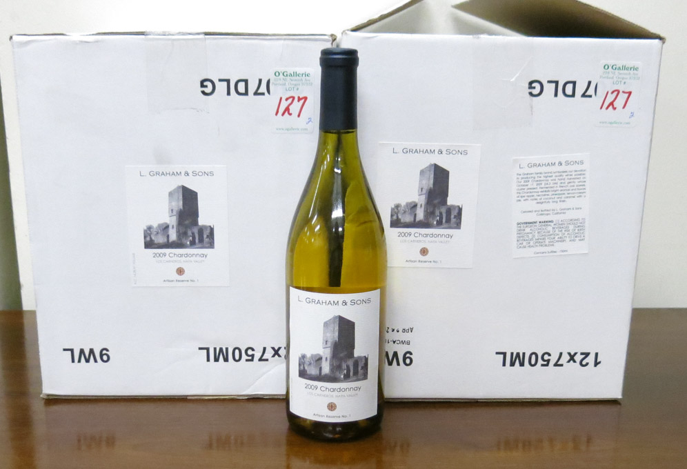 Appraisal: TWO CASES OF VINTAGE CALIFORNIA CHARDONNAY L Graham Sons Los