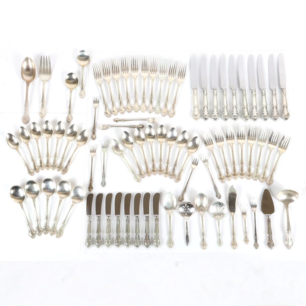 Appraisal: GORHAM ENGLISH GADROON PC STERLING SILVER FLATWARE SERVICE FOR DINNER