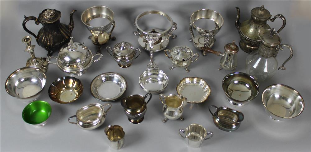 Appraisal: LARGE GROUP OF SILVERPLATED MISCELLANEOUS SERVING ARTICLES primarily American by