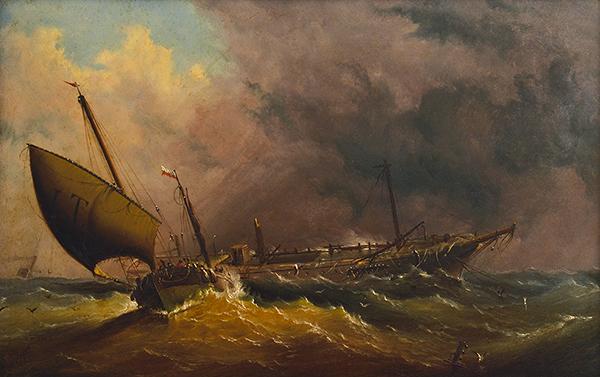 Appraisal: HAUGHTON FORREST - Shipwreck Off the Coast oil on board