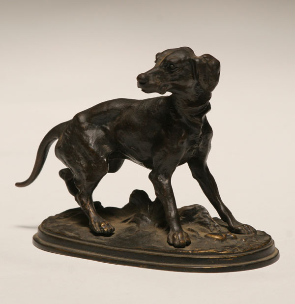 Appraisal: Pierre Jules Mene French - bronze figure of a pointer