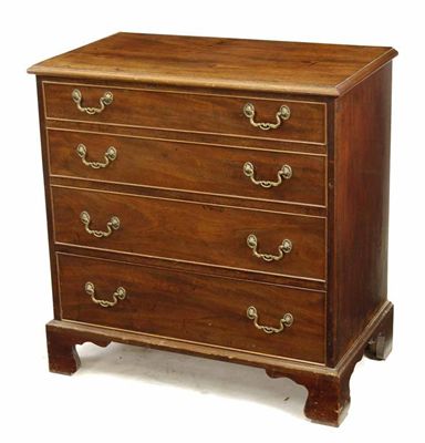 Appraisal: A mahogany chest the moulded edge top above four long