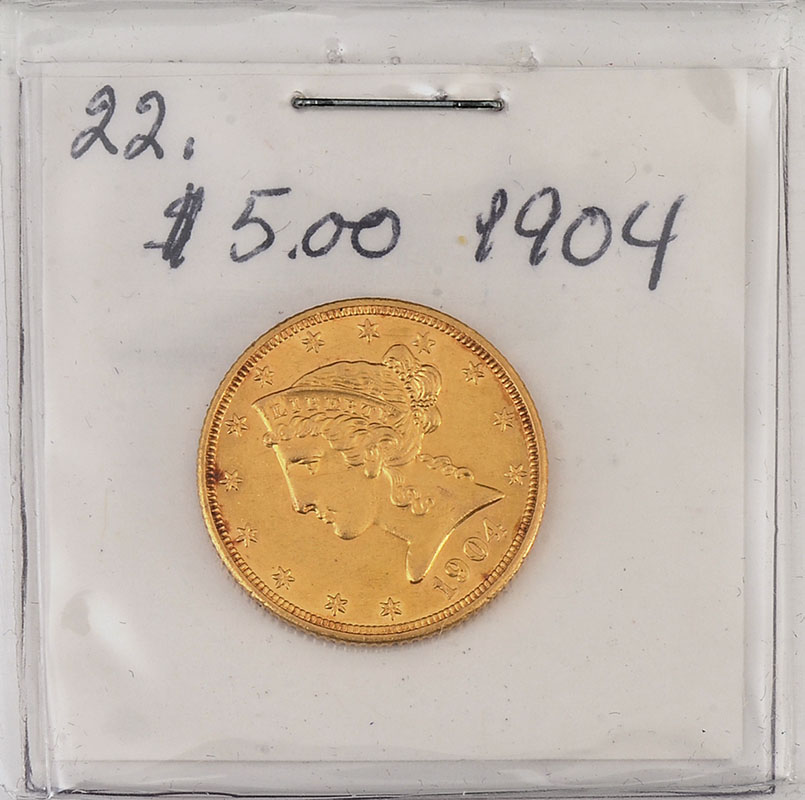 Appraisal: US GOLD LIBERTY HEAD COIN Ungraded gold half eagle approx