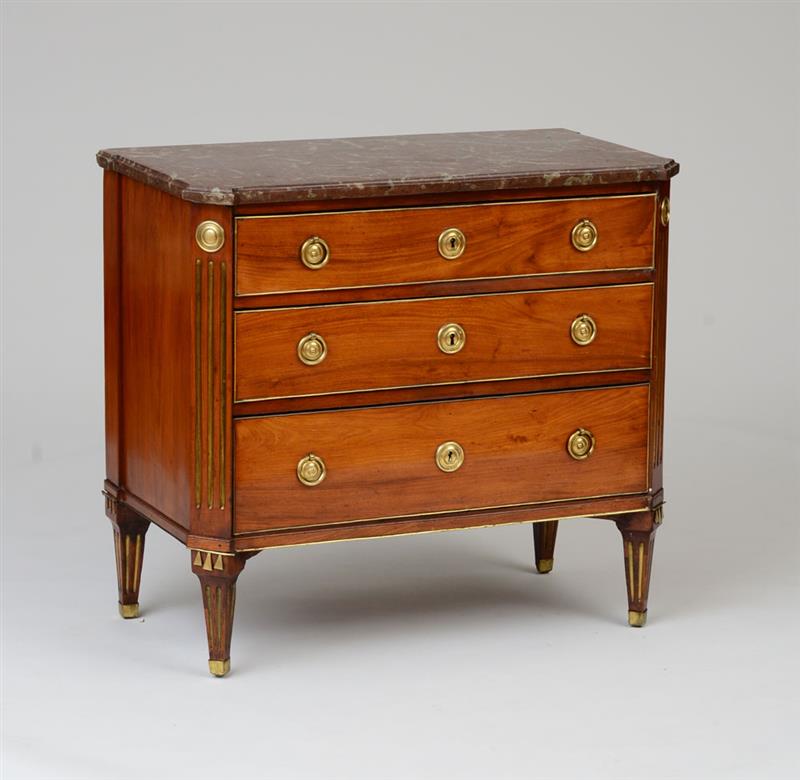 Appraisal: SWEDISH NEOCLASSICAL BRASS-MOUNTED MAHOGANY CHEST OF DRAWERS With a rectangular