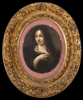 Appraisal: CONTINENTAL SCHOOL PORTRAIT OF A WOMAN WITH RINGLETS Oil on