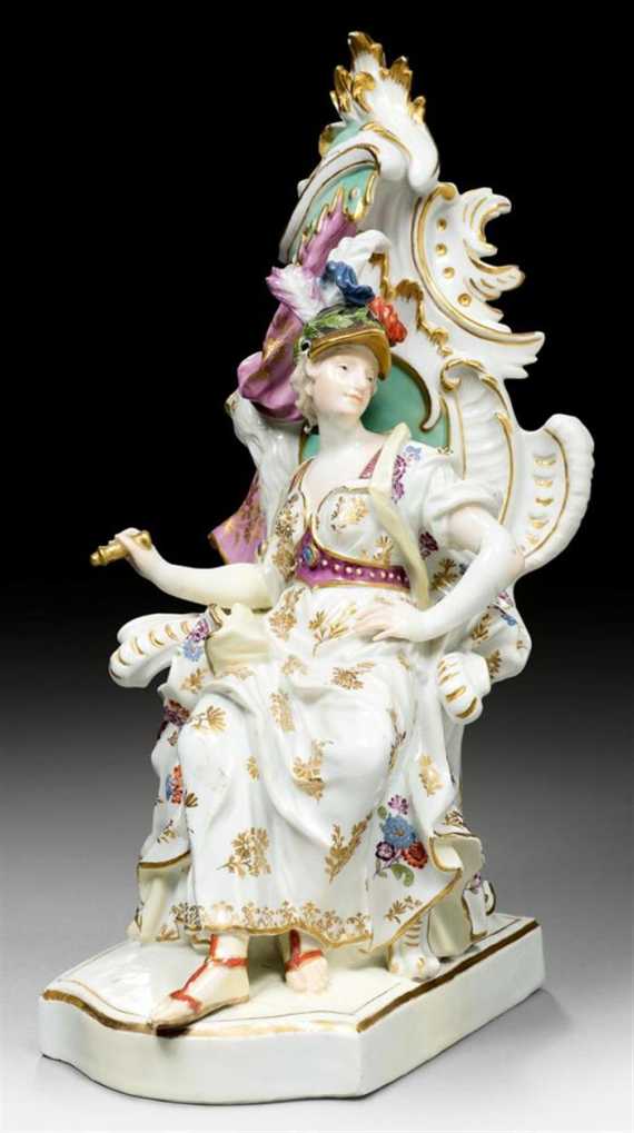 Appraisal: MINERVA SITTING ON THRONE Meissen circa Model J J Kaendler