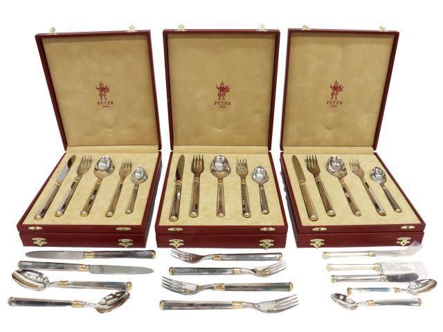 Appraisal: lot of French silver plate flatware Peter Paris including knives