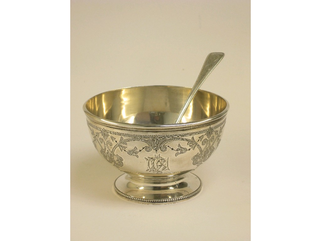 Appraisal: A Victorian circular Sugar Bowl engraved floral swags etc with