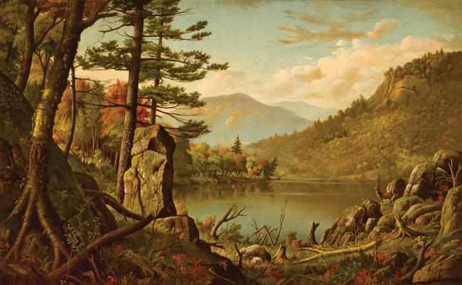 Appraisal: LEVI WELLS PRENTICE American - ''Adirondacks'' oil on canvas signed