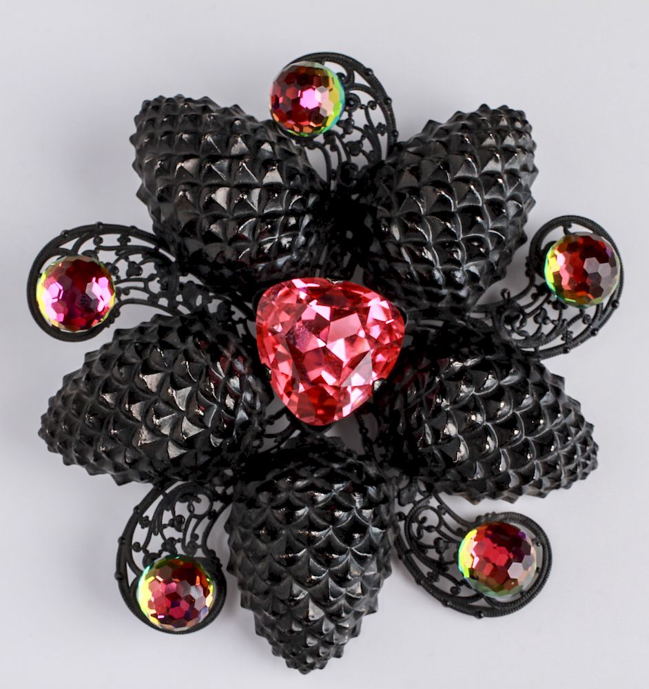 Appraisal: Yves Saint Laurent Jeweled Pine Cone Brooch Yves Saint Laurent