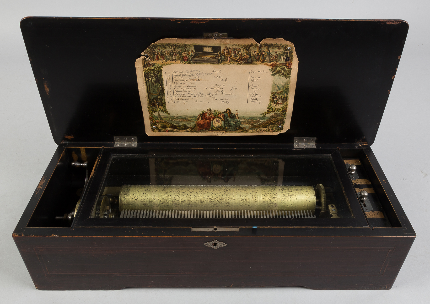 Appraisal: Swiss Tune Cylinder Music Box Late th century cylinder Inlaid