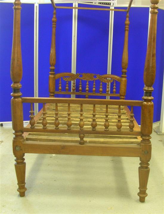 Appraisal: th Century Sri Lankan indigenous wood four poster bed