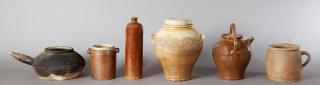 Appraisal: Group of Six French Provincial Earthenware Items th c consisting