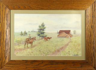 Appraisal: Painting John Wesley Little John Wesley Little American - Horseback