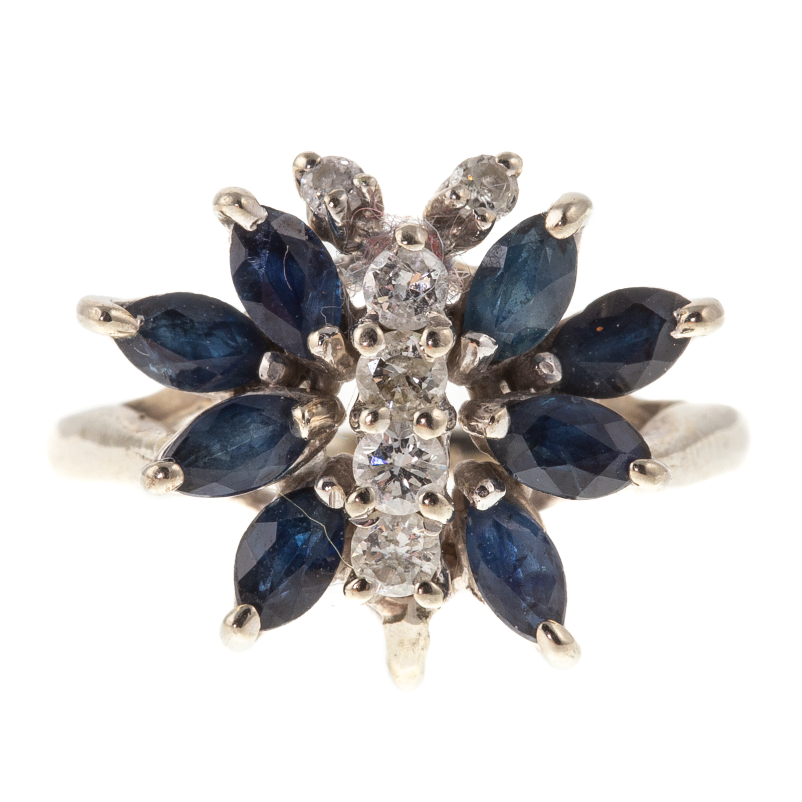 Appraisal: A SAPPHIRE DIAMOND BUTTERFLY RING IN K K white gold