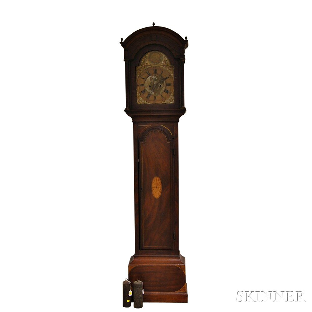 Appraisal: George III Aylmore Stopes Brass-inlaid Mahogany Longcase Clock London c