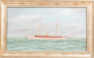 Appraisal: Thomas Willis Connecticut - Portrait of the Yacht Evely Thomas