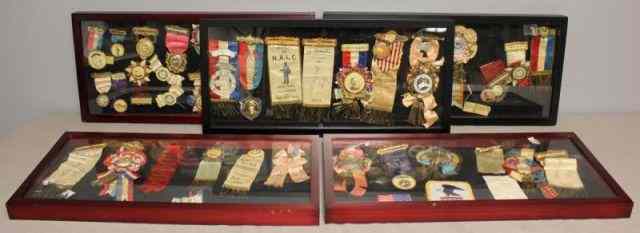 Appraisal: Unusual Group of Shadowboxes StyleMedals and Ribbons Devoted to ''letter