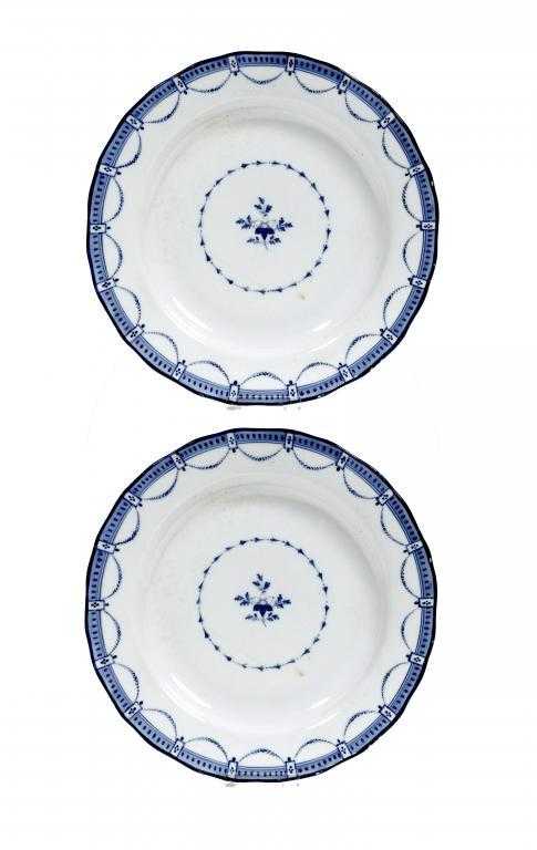 Appraisal: A PAIR OF DERBY PLATES painted in two tones of