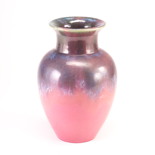 Appraisal: FULPER Large baluster vase covered in Moss-to-Rose flambe glaze Vertical