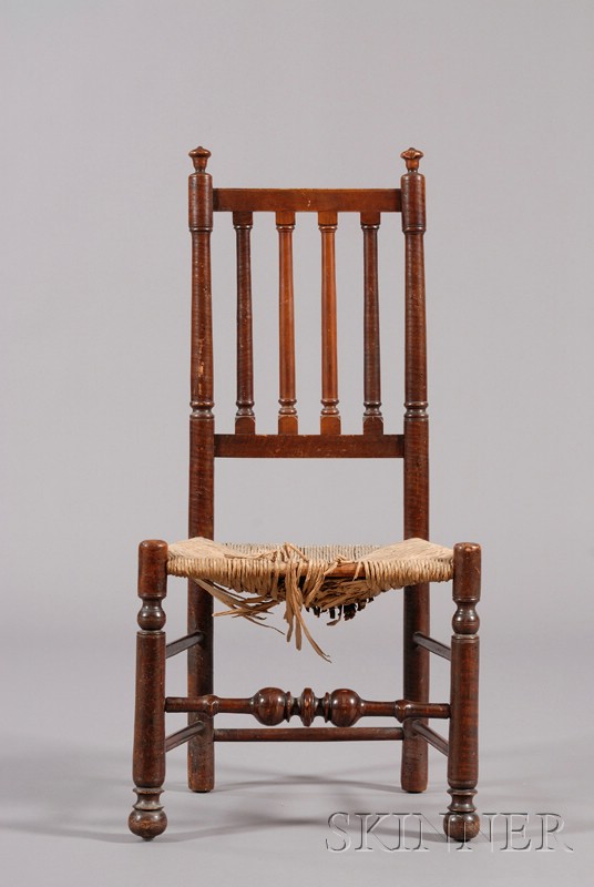 Appraisal: Maple Turned Bannister-back Side Chair probably Pennsylvania th century old