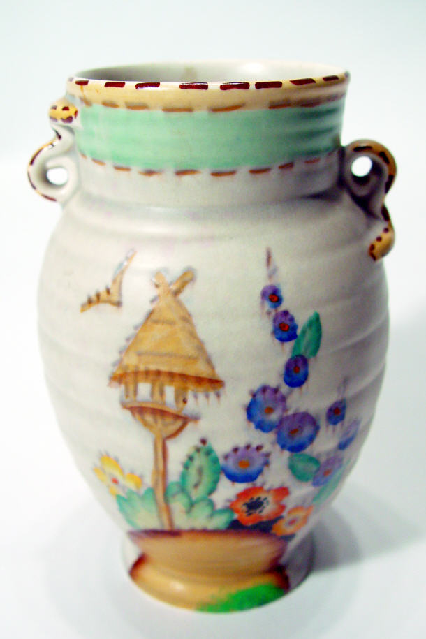 Appraisal: Art Deco Crown Devon vase hand painted and tubelined with