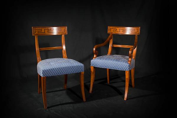 Appraisal: A set of eight Regency style mahogany dining chairs Comprising