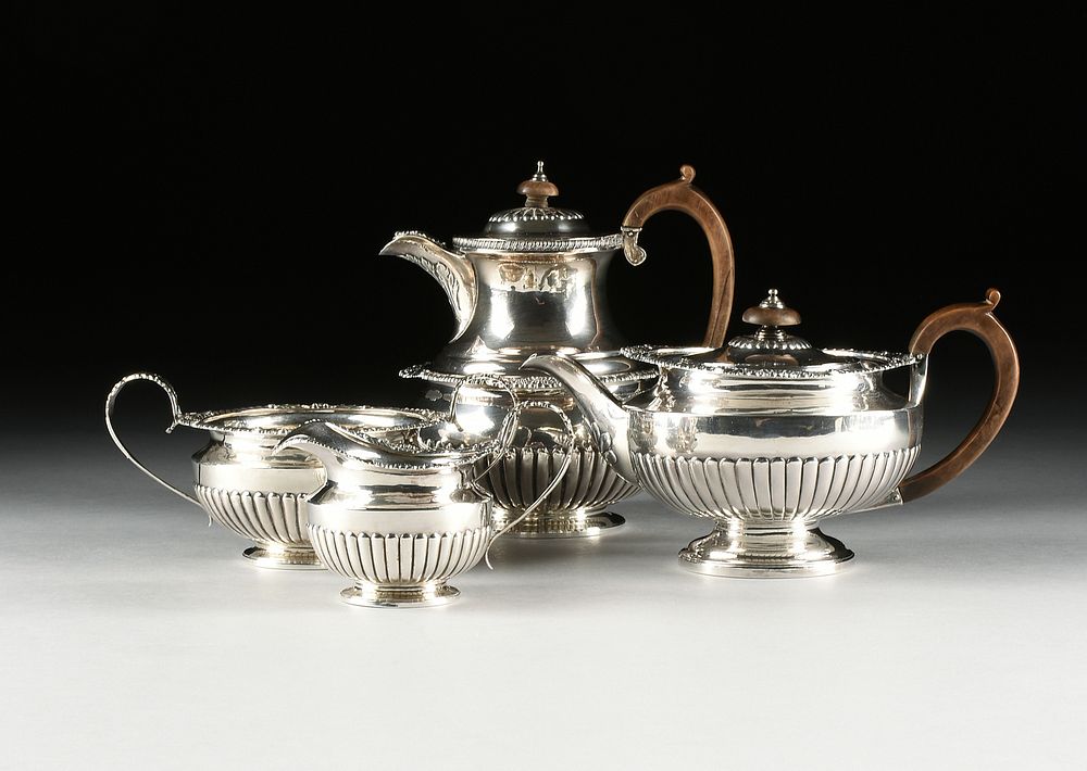 Appraisal: A FOUR PIECE GEORGE III STERLING SILVER TEA COFFEE SET