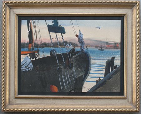 Appraisal: OBERTEUFFER Karl American - Harbor Scene W C '' x