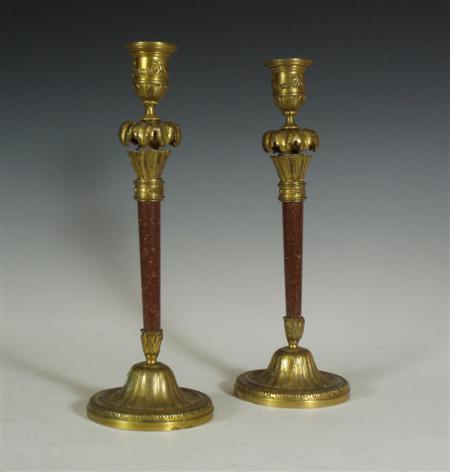 Appraisal: A pair of th century French gilt brass and brown