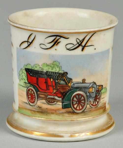 Appraisal: Open Touring Car Shaving Mug Description Gilt initials J F