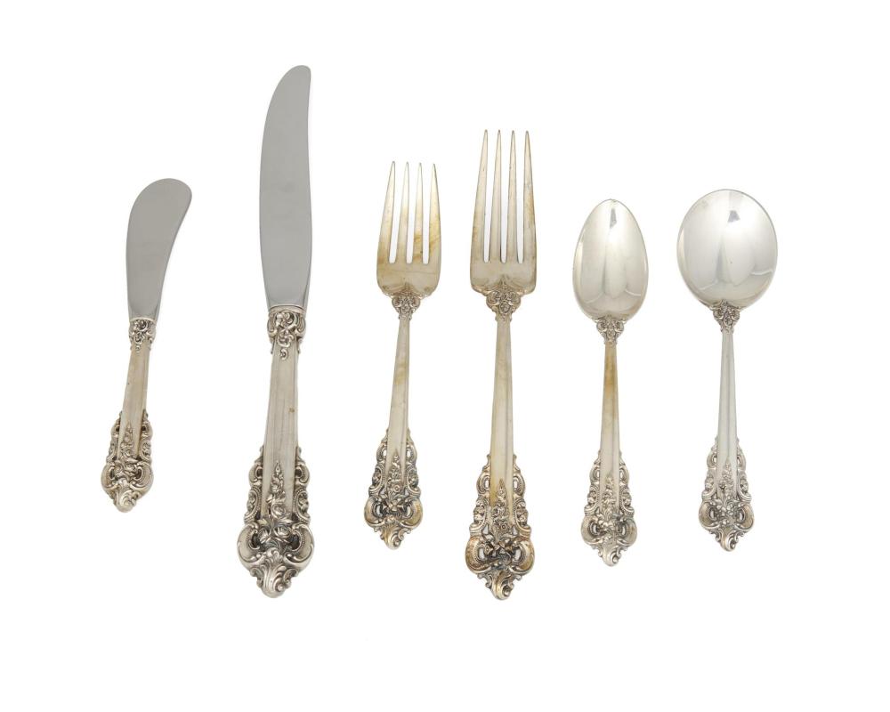 Appraisal: A WALLACE GRAND BAROQUE STERLING SILVER FLATWARE SERVICEA Wallace Grand