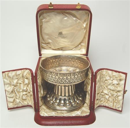 Appraisal: An Edwardian cased silver standing bowl R W Sorley of