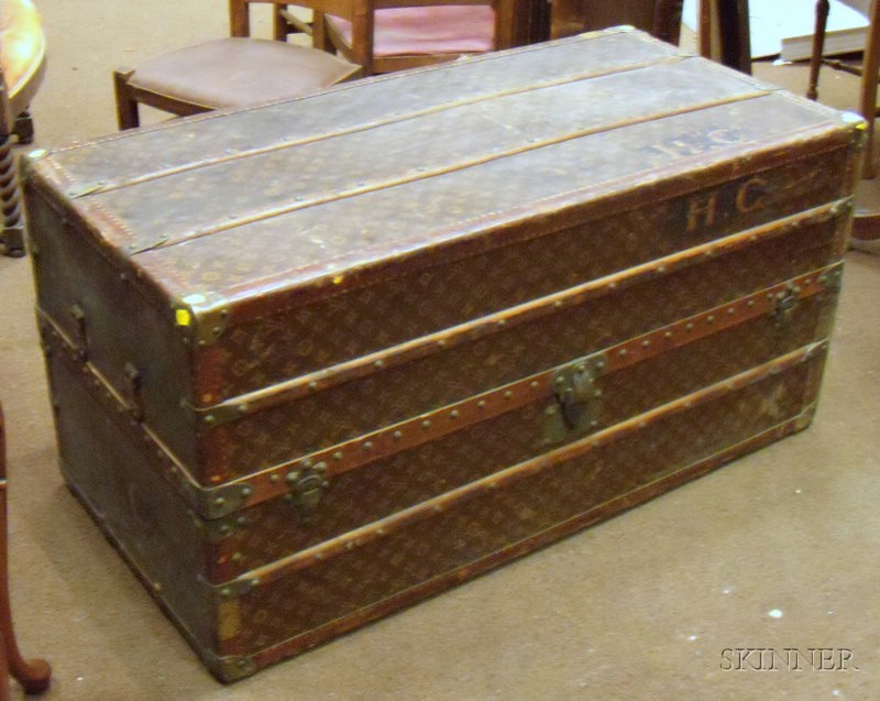 Appraisal: Louis Vuitton Steamer Trunk with painted initials H C x