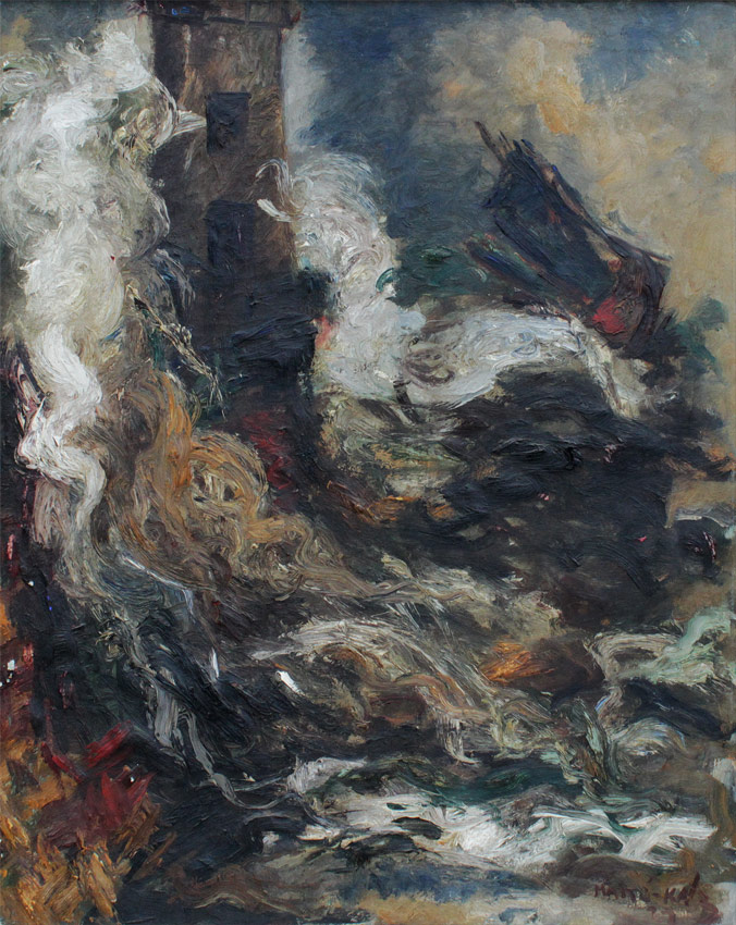 Appraisal: MANE-KATZ French-Ukrainian - Early Expressionist Marinescape Composition Depicting Turbulent Waves