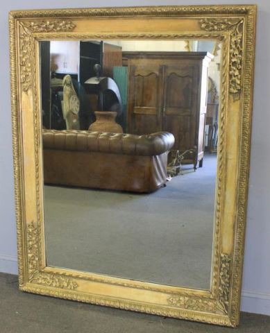 Appraisal: Large Antique Gilded Painting Frame Now as a mirror From