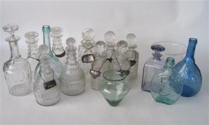 Appraisal: Group of American cut glass decanters Various forms toge The