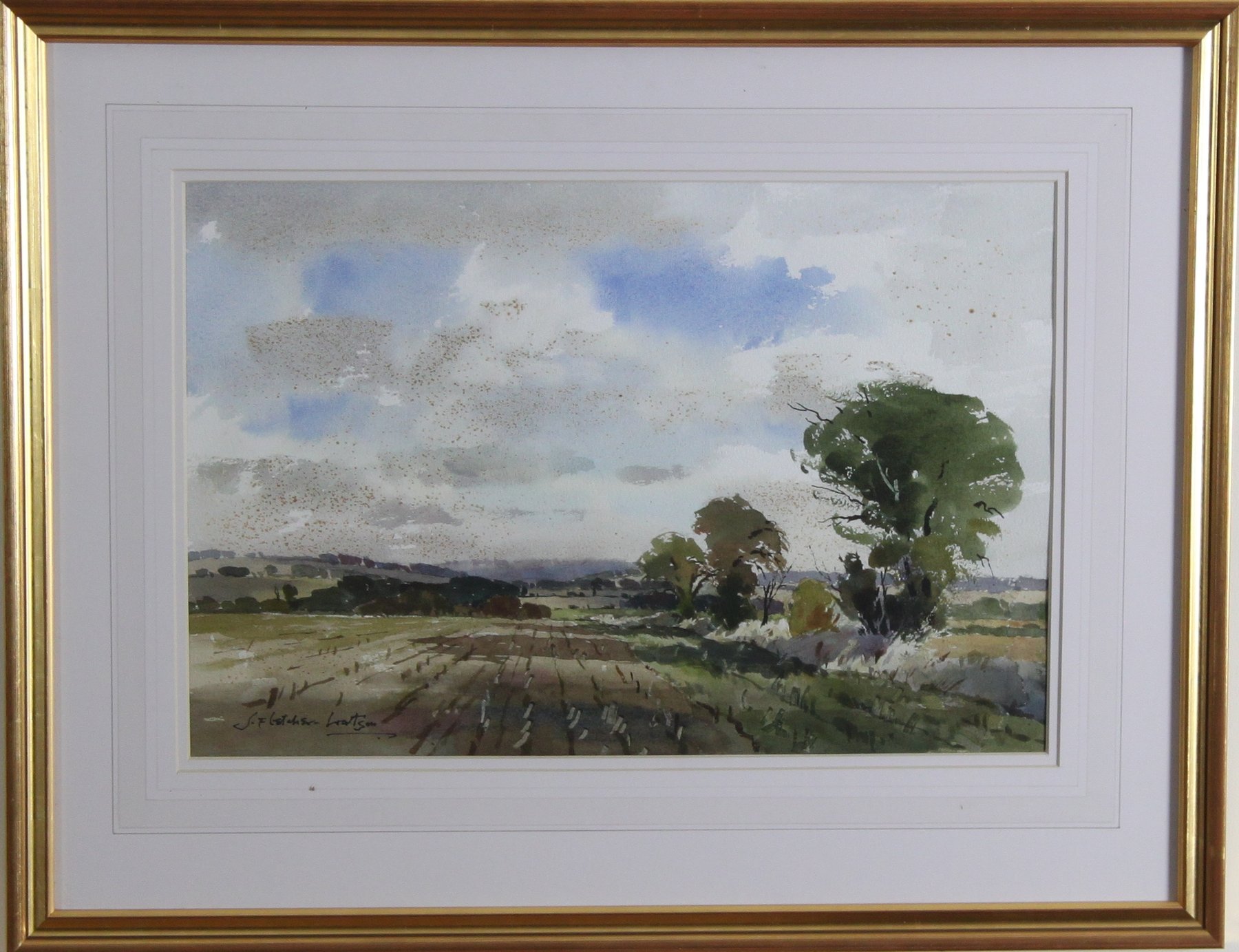 Appraisal: James Fletcher-Watson Morning Windrush Valley signed watercolour cm x cm